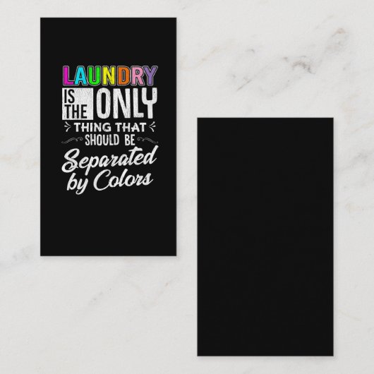 ランドリー分離カラー黒の均等化サポート 名刺 (正面/裏面)