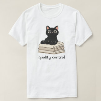 ランドリー品質管理 猫デザイン Tシャツ