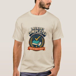 ランドリー完了 レトロ家事勝利バッジ Tシャツ
