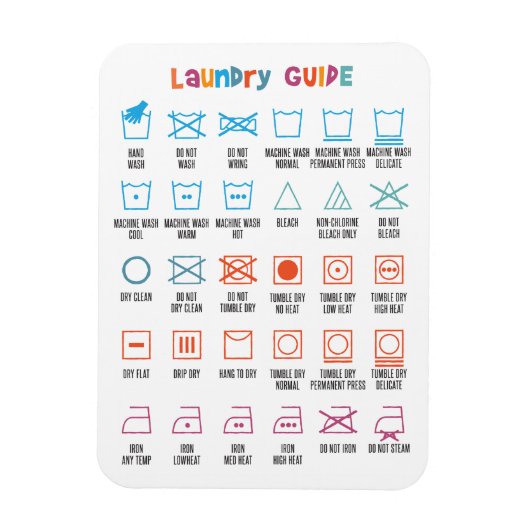 ランドリー記号ガイド マグネット (縦)
