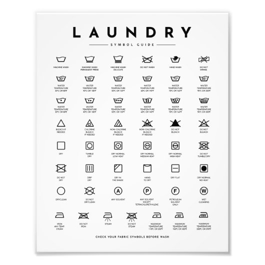 ランドリー記号 フォトプリント            (正面)