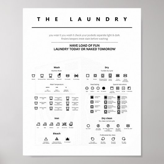 ランドリー記号 ポスター (正面)