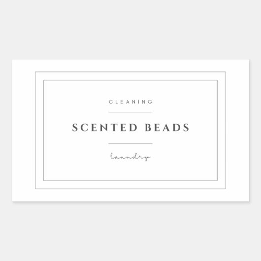 ランドリー香り付きビーズラベルシール 長方形シール (正面)