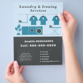 ランドリー&アイロン掛けサービスフライヤー チラシ (手)