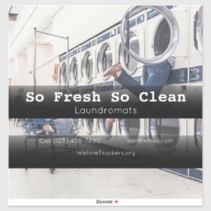 ランドロマット会社の車両広告事業 シール