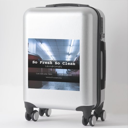 ランドロマット会社の車両広告事業 シール (スーツケース)