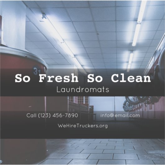 ランドロマット会社の車両広告事業 シール (正面)