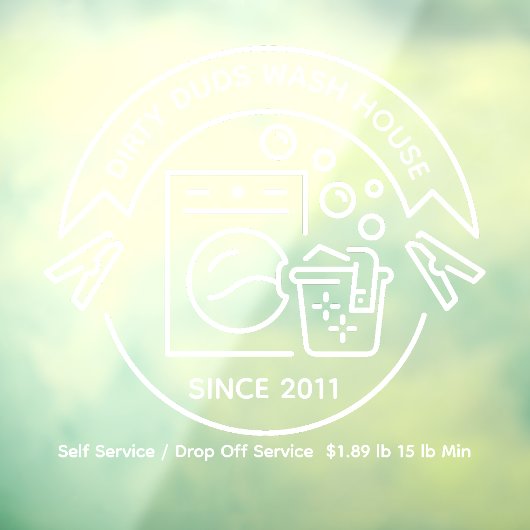 ランドロマット 部屋 洗濯 折りたたみ ビジネスをカスタマイズする ウィンドウサイン (シート3)