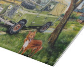 ランドローバーの写真を持つガラスまな板 カッティングボード (角)