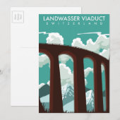 ランドワッサーヴィアドゥクトスイスTシャツポストカード シーズンカード (正面/裏面)