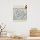 ランド・マクナリー公式1925オートトレイル地図2 ポスター (キッチン)