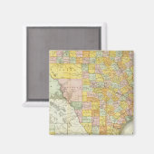 ランド・マクナリー鉄道とテキサス州の郡地図 マグネット (正面/裏面)