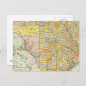 ランド・マクナリー 鉄道・郡別地図 テキサス州 ポストカード (正面/裏面)