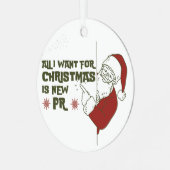 ランナおもしろいーズ・マラソンに対す走るホリデー・ギフト メタルオーナメント (正面左)