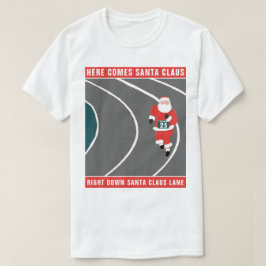 ランナおもしろいーレーシングのクリスマスTシャツ Tシャツ