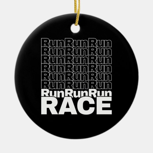 ランナやる気を起こさせるイン・トレーニング引用文-走レース セラミックオーナメント (正面)