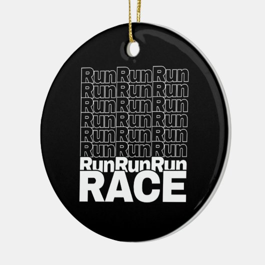 ランナやる気を起こさせるイン・トレーニング引用文-走レース セラミックオーナメント (左)