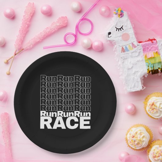 ランナやる気を起こさせるイン・トレーニング引用文-走レース ペーパープレート (パーティー)
