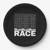 ランナやる気を起こさせるイン・トレーニング引用文-走レース ペーパープレート (正面)