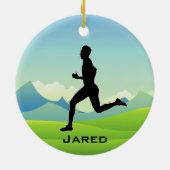 ランナパーソナライズされたーオーナメント セラミックオーナメント (裏面)