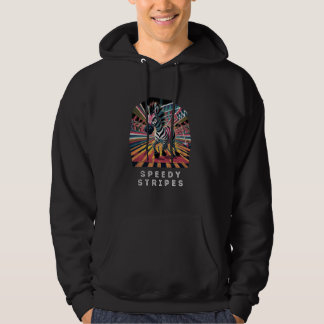 ランナーおもしろいカラフルゼブライラストレーションスピーディStri パーカ