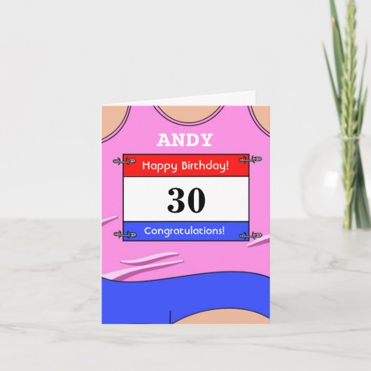 ランナーさんへの30歳の誕生日カード カード (正面)