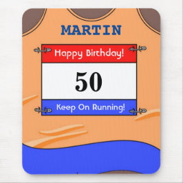 ランナーさんへの50歳の誕生日お祝いマウスパッド マウスパッド