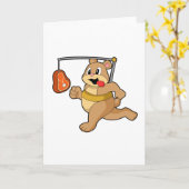 ランナーとしてのクマ カード (黄色い花)