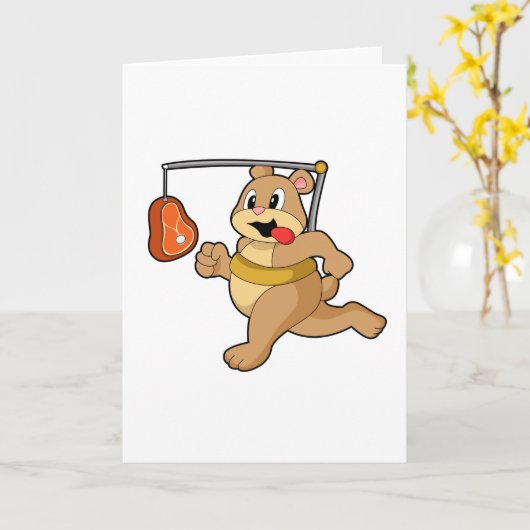 ランナーとしてのクマ カード (黄色い花)