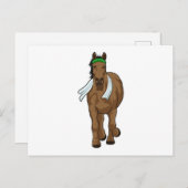 ランナーとして走る馬（タオル付き） ポストカード (正面/裏面)