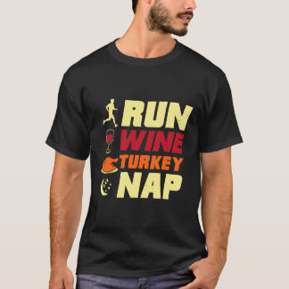 ランナーと走のワ走インのトルコの昼寝おもしろいを行感謝していう Tシャツ