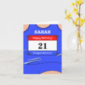 ランナーに21歳の誕生日おめでとう カード (黄色い花)