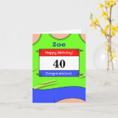 ランナーに40歳の誕生日カードをお祝いします カード (黄色い花)