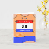 ランナーに50番目の誕生日カードをお届けします カード (黄色い花)