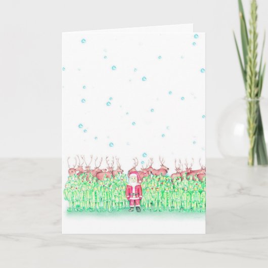 ランナーのためのマラソンのサンタのクリスマスカード シーズンカード (正面)