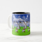 ランナーのアヒルの軍隊 ツートーンマグカップ (正面左)