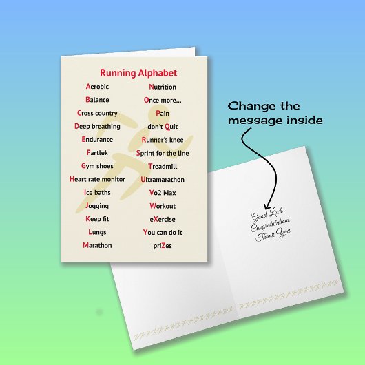 ランナーのアルファベットスポーツをテーマにした カード