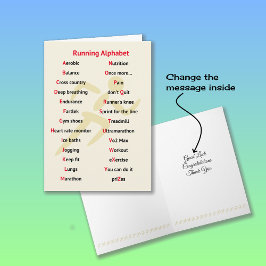 ランナーのアルファベット スポーツ テーマ カード