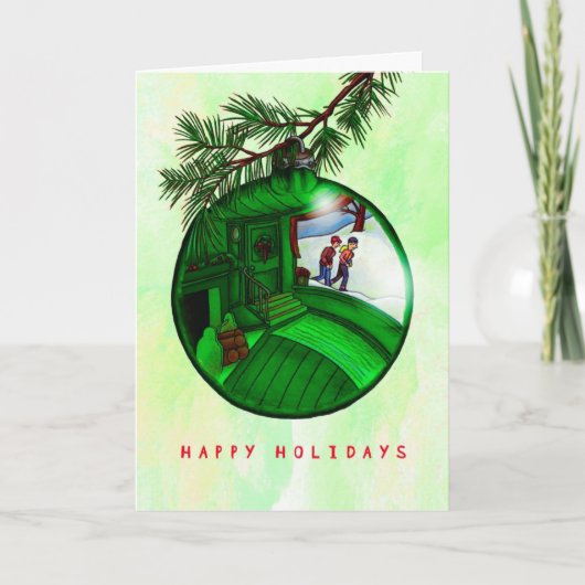 ランナーのクリスマスカード – ランナーのオーナメント シーズンカード (正面)