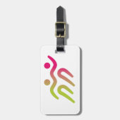 ランナーのグループのイラストレーション ラゲッジタグ (正面縦)