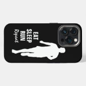 ランナーのシルエット Eat Sleep Run Repeat iPhoneケース (裏面横)