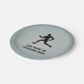ランナーのスポーツマンとマスルリングレー上のあなたのテキスト ペーパープレート (アングル)