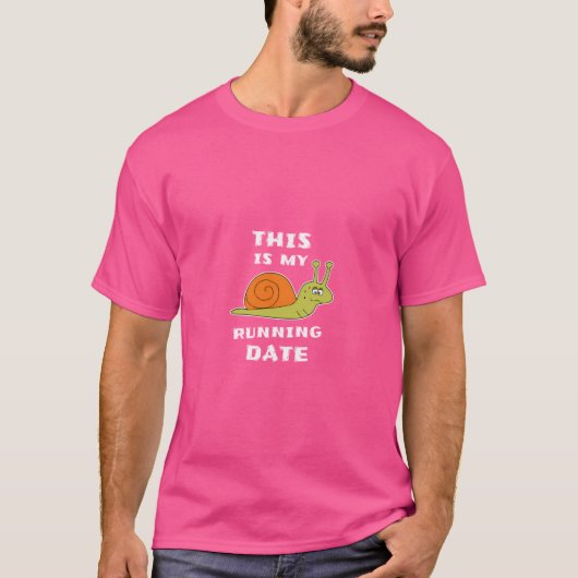 ランナーのスローカタツムリのモチーフ Tシャツ (正面)