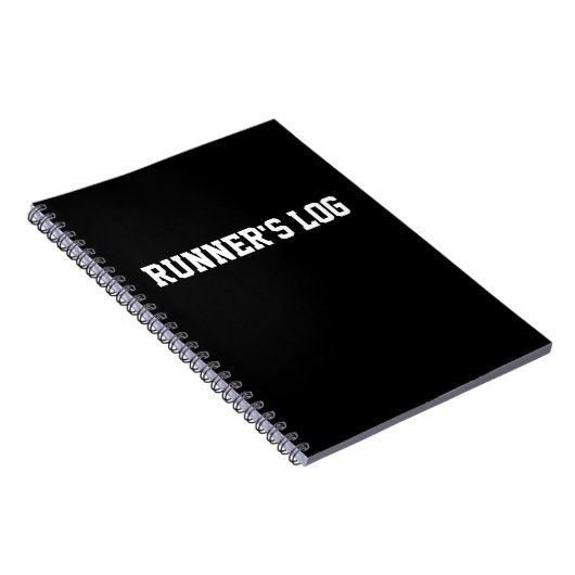 ランナーの丸太の連続したノートの黒の螺線形ジャーナル ノートブック (右側)