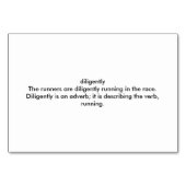 ランナーやフラッシュカード読を丹念に宣伝する テーブルナンバー (裏面)