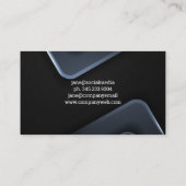 ランナーアイコン |金属モダン背景 名刺 (裏面)