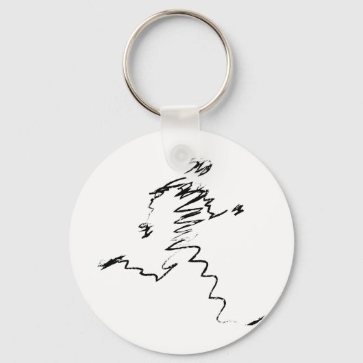 ランナーカッコいいイラストレーション キーホルダー (正面)