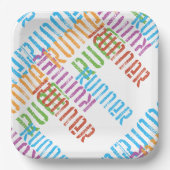 ランナーカラフル抽象芸術 ペーパープレート (正面)