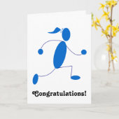 ランナーガールおめでとうカード カード (黄色い花)