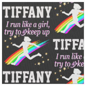 ランナーガールパーソナライズされた生地 ファブリック (クローズアップ)